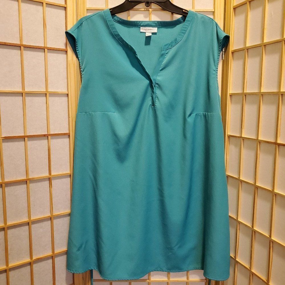 Liz Lange Maternity Green Waist Tie Blouse Sz XXL